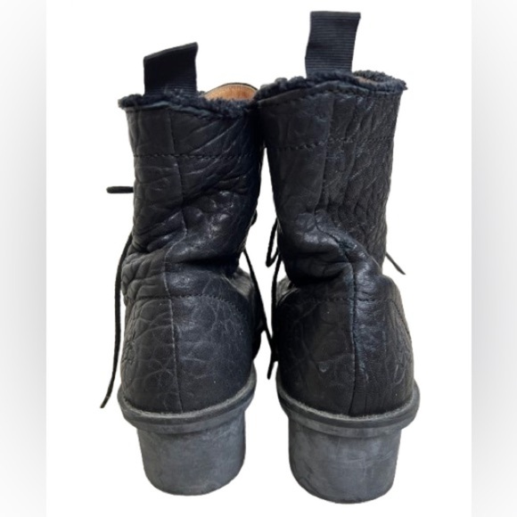 John Fluevog Womens Free Your Sole Lace Up Pebbled Leather Combat Boots. Size 9 - Picture 3 of 9